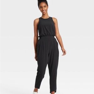 New All In Motion Stretch Woven Black Jumpsuit XS